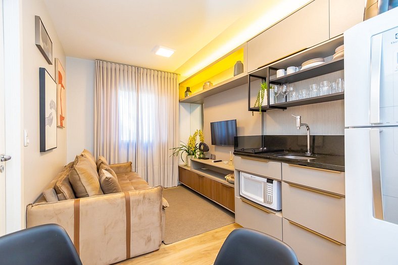 Apartamento de 1 Quarto com Vaga - BGD0202